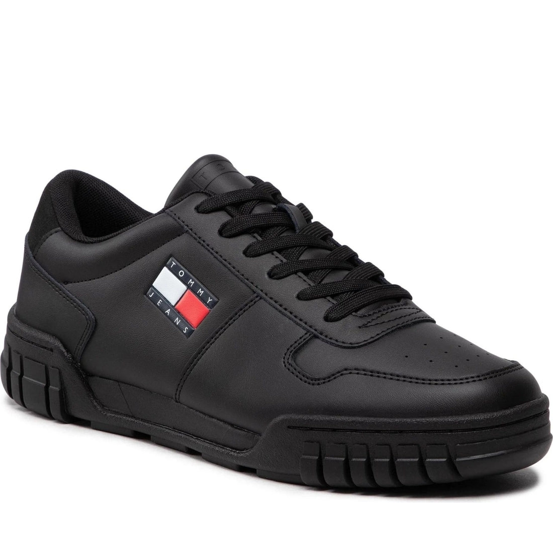 Tommy Jeans mens black cupsole sport shoe | Vilbury London