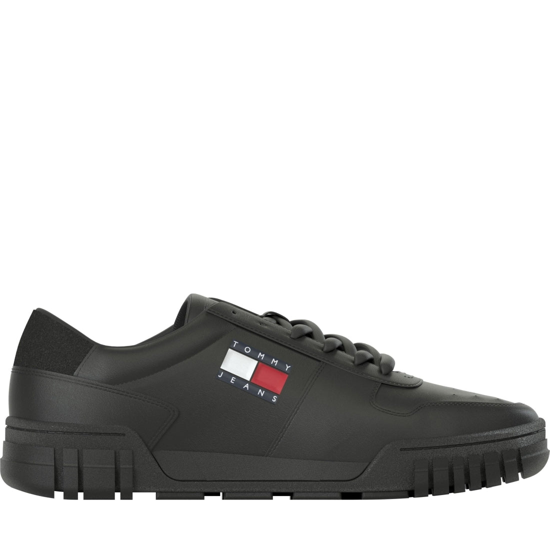 Tommy Jeans mens black cupsole sport shoe | Vilbury London