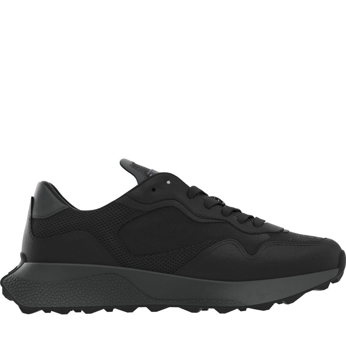 Tommy Jeans mens black runner mix material | Vilbury London