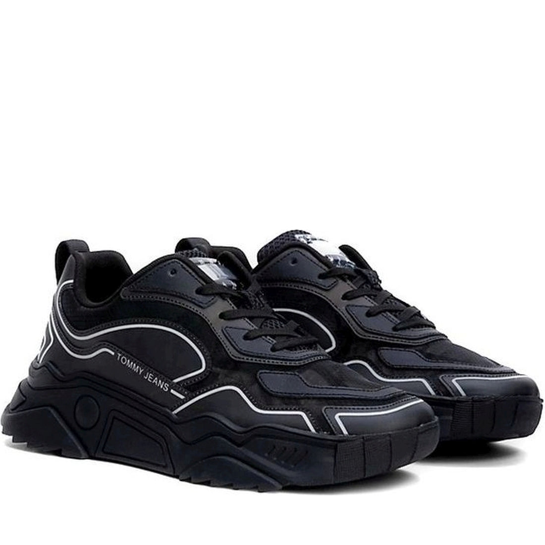 Tommy Jeans mens black runner translucent | Vilbury London