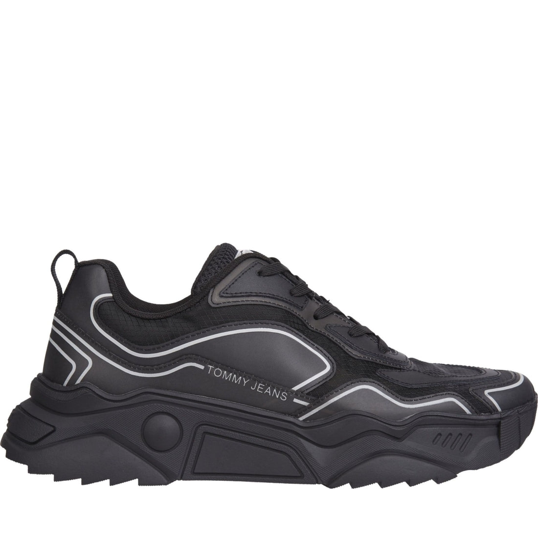 Tommy Jeans mens black runner translucent | Vilbury London