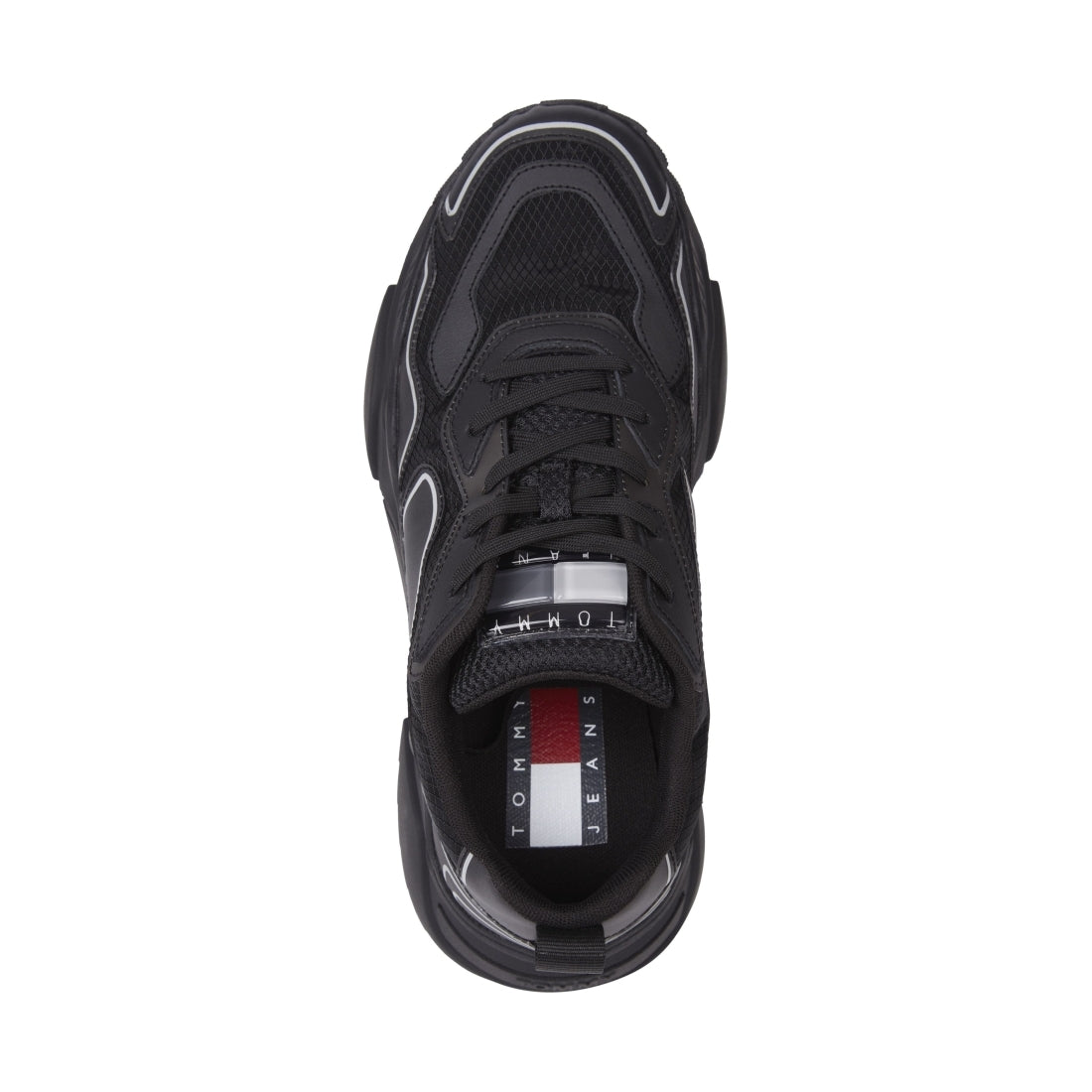 Tommy Jeans mens black runner translucent | Vilbury London