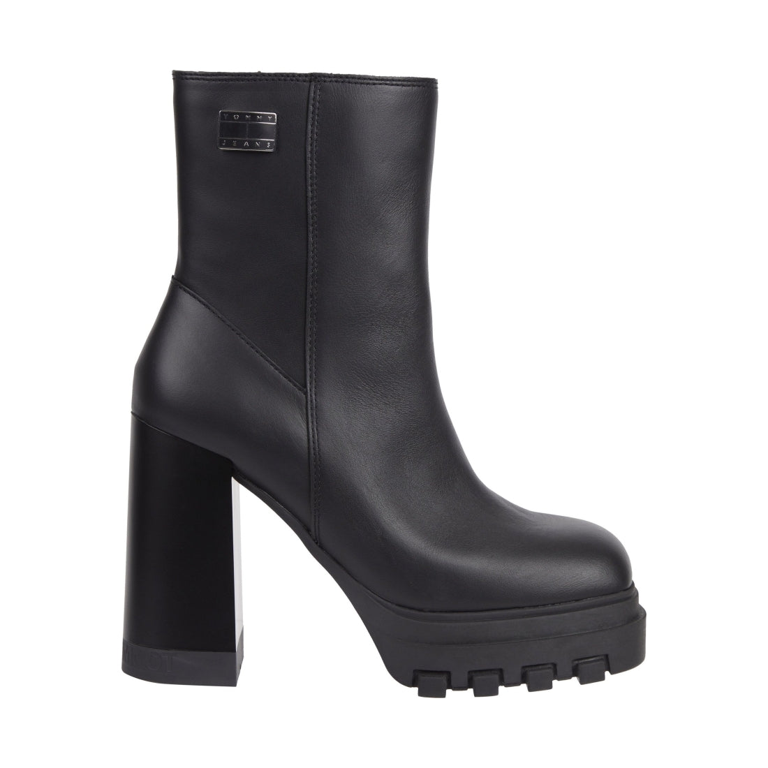 Tommy Jeans womens black high heel ankle boot | Vilbury London