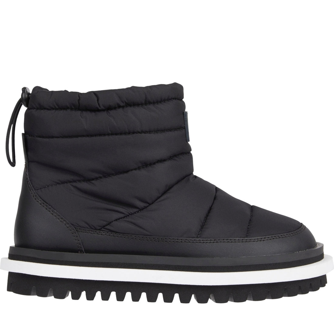 Tommy Jeans womens black padded flat boot | Vilbury London