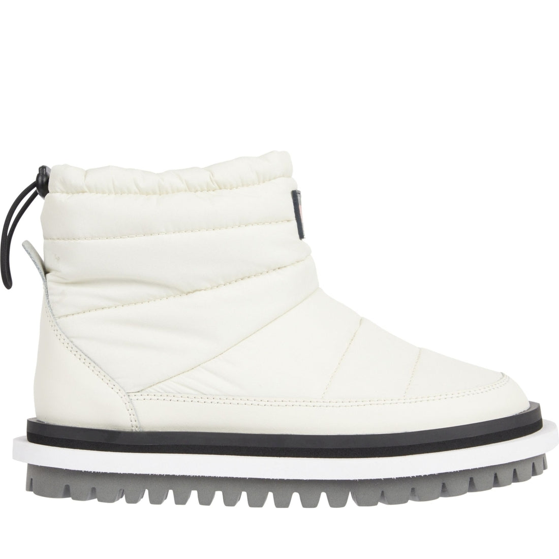 Tommy Jeans womens rich cream padded flat boot | Vilbury London