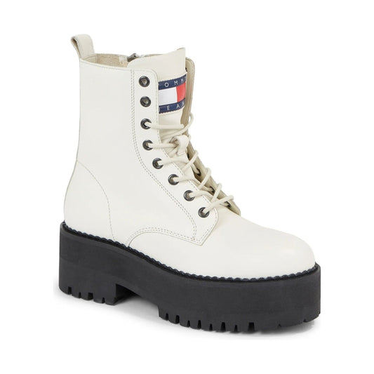 Tommy Jeans womens rich cream boot zip up | Vilbury London