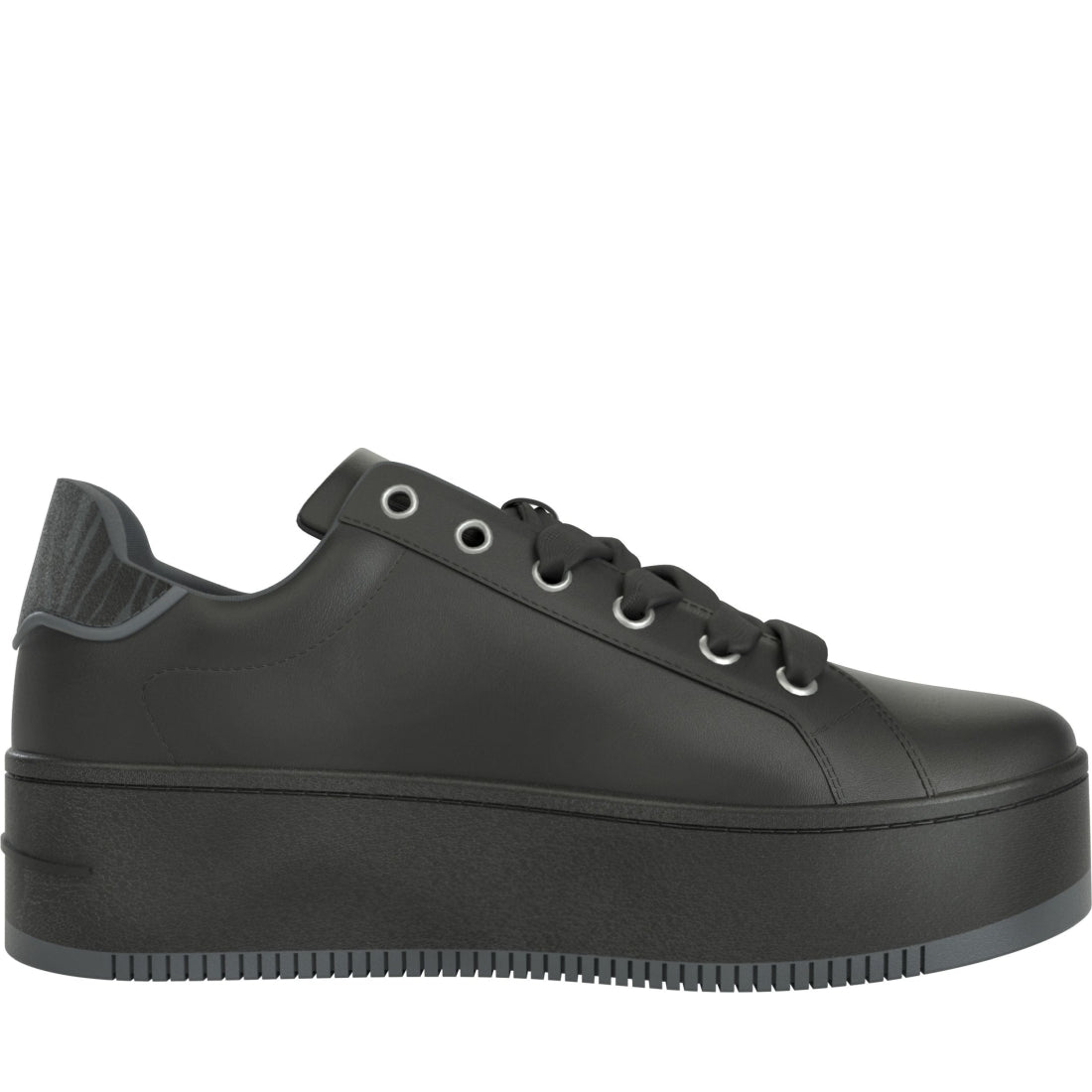 Tommy Jeans womens black flatform animal sport shoe | Vilbury London