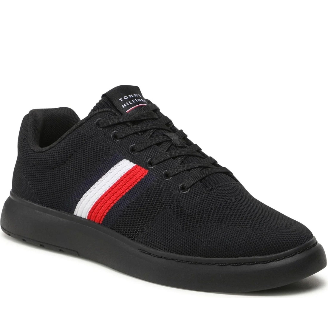 Tommy Hilfiger mens black lightweight cupsole sport shoe | Vilbury London