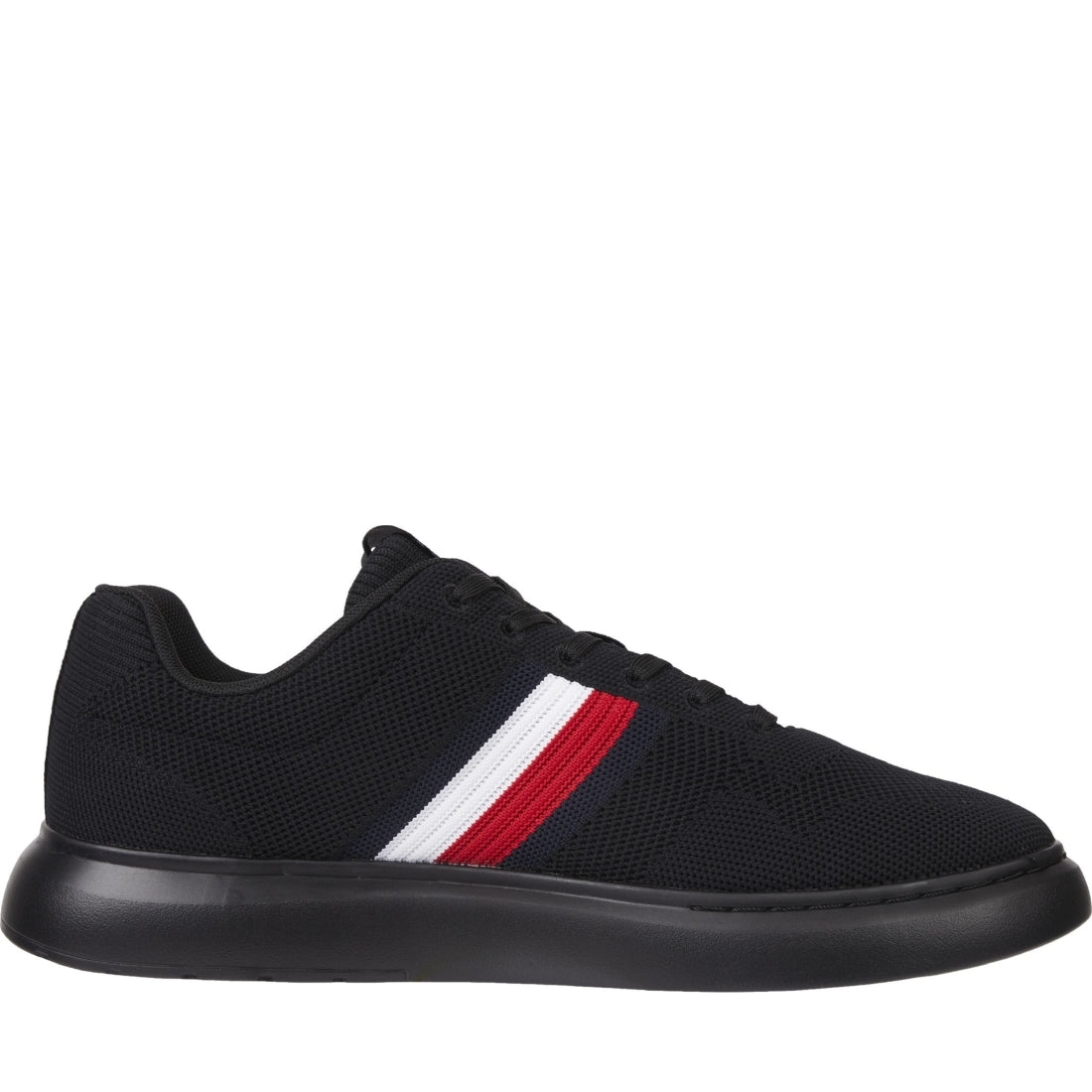 Tommy Hilfiger mens black lightweight cupsole sport shoe | Vilbury London