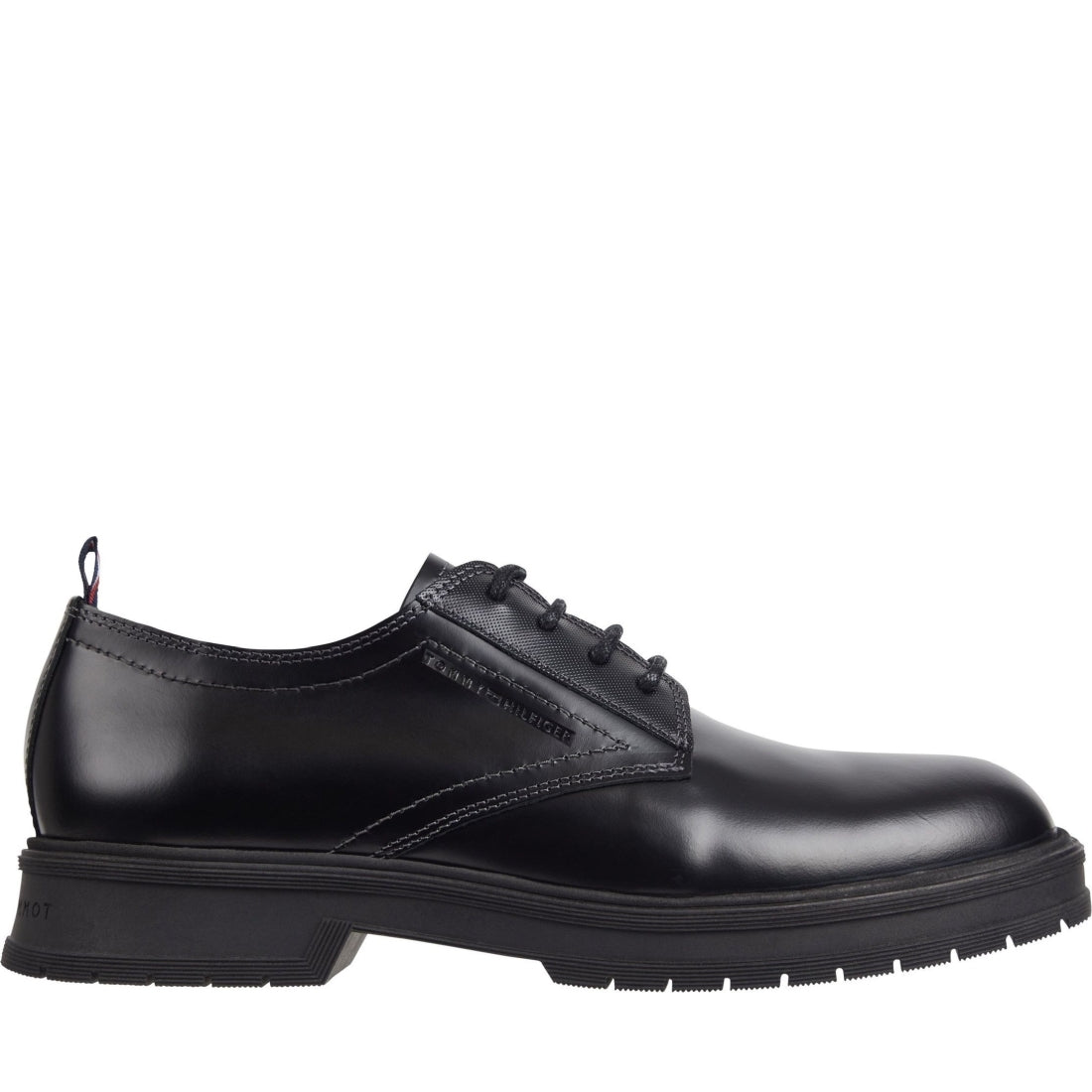 Tommy Hilfiger mens black abrasivato shoe | Vilbury London