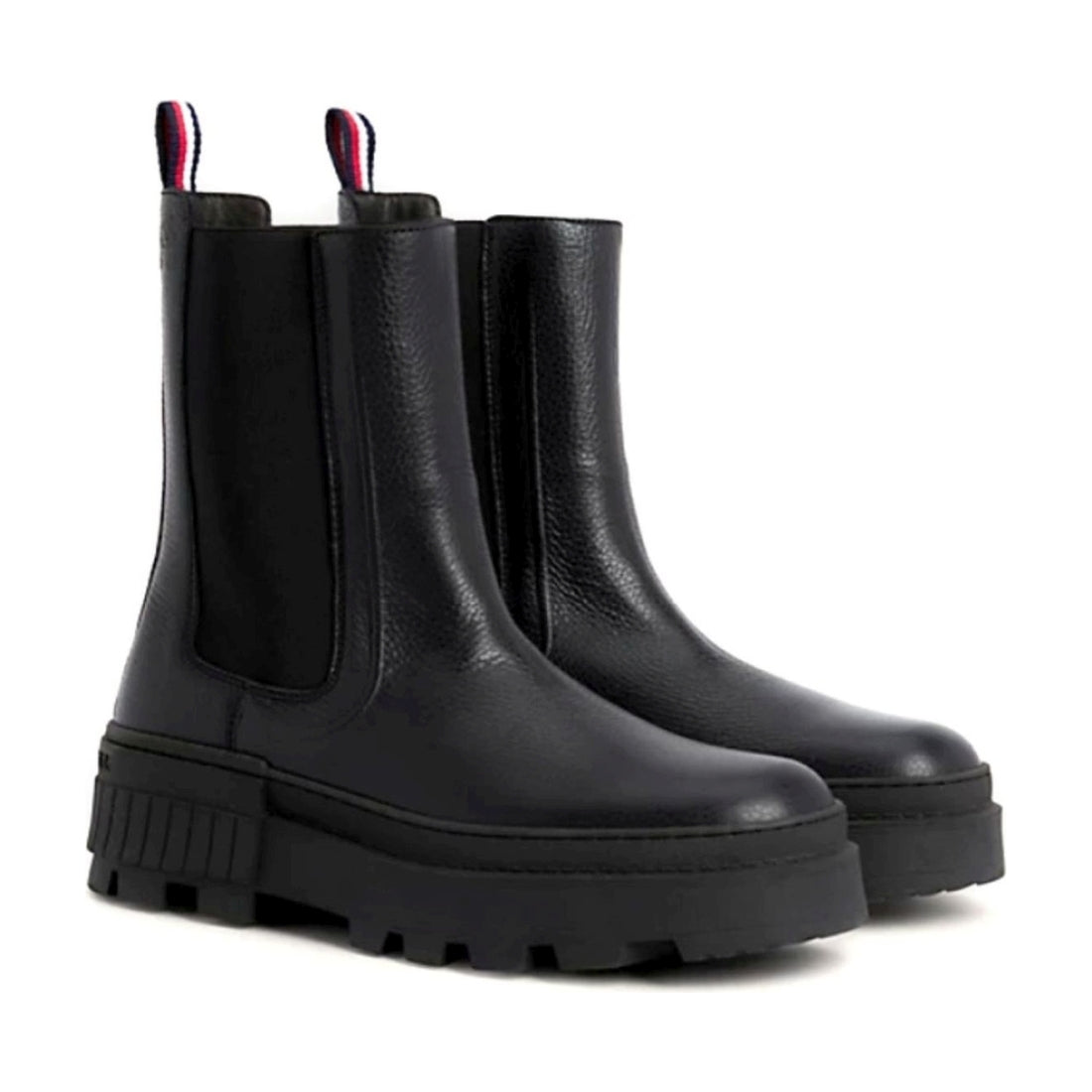 Tommy Hilfiger mens black elevated chunky chelsea booties | Vilbury London