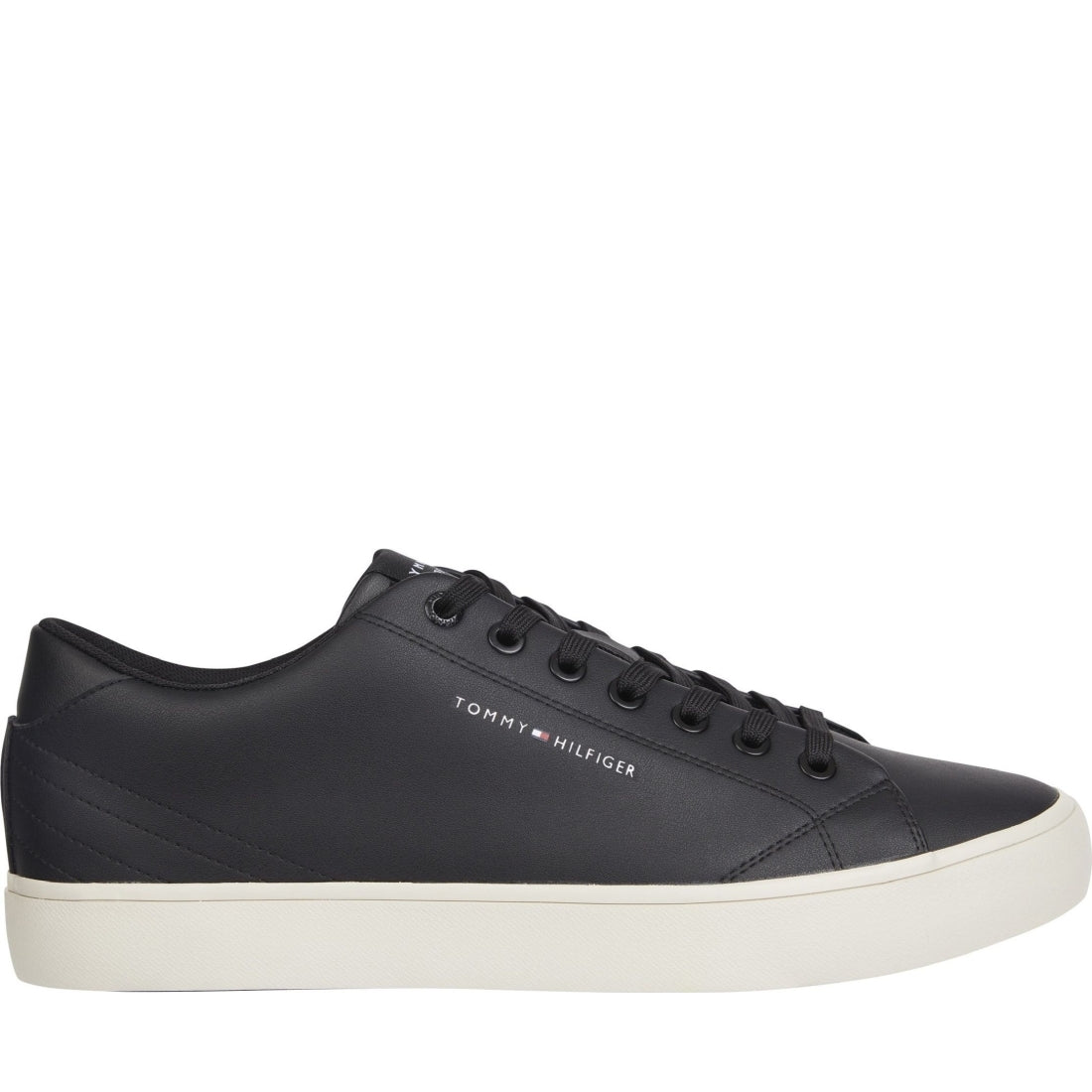 Tommy Hilfiger mens black hi vulc core low sport shoe | Vilbury London