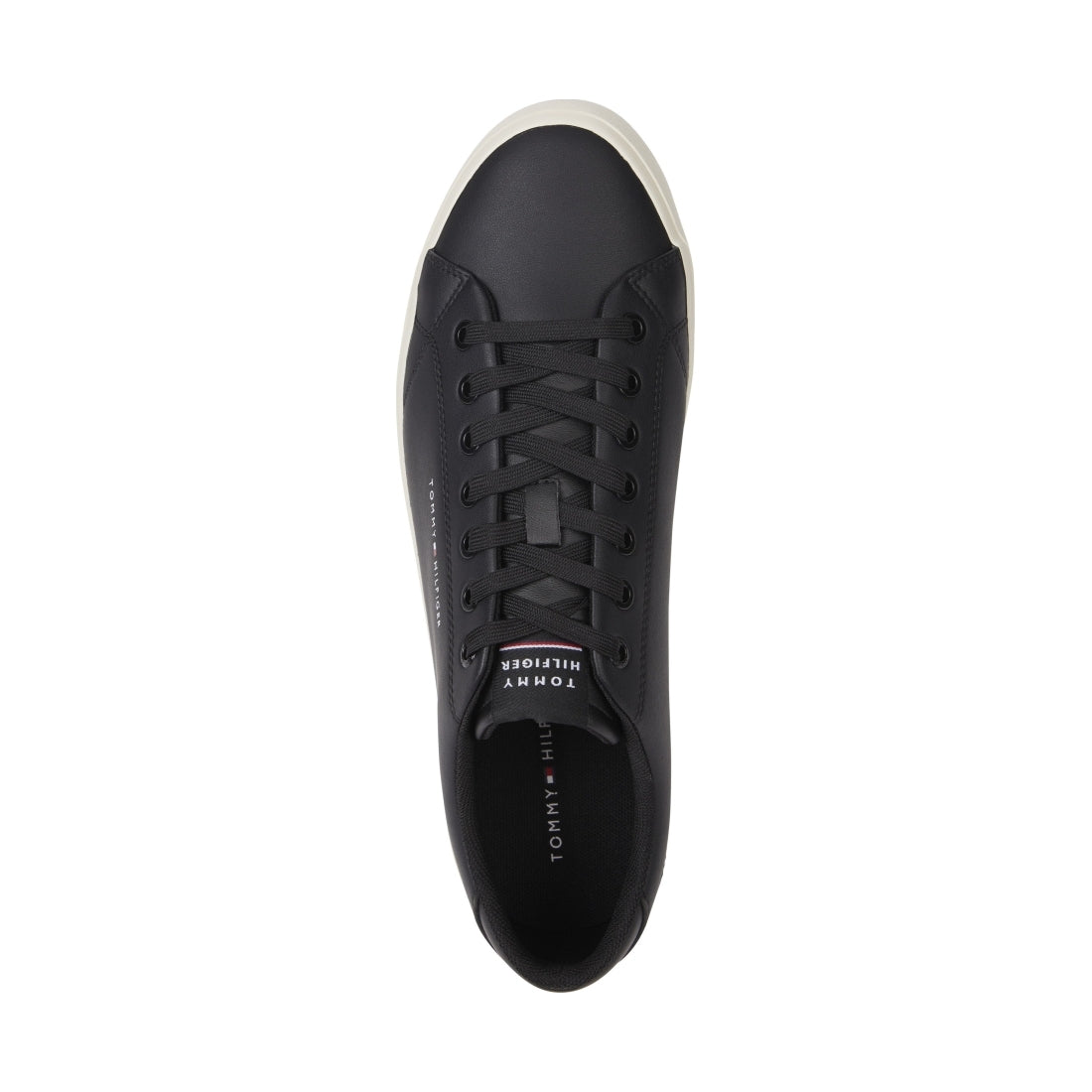 Tommy Hilfiger mens black hi vulc core low sport shoe | Vilbury London