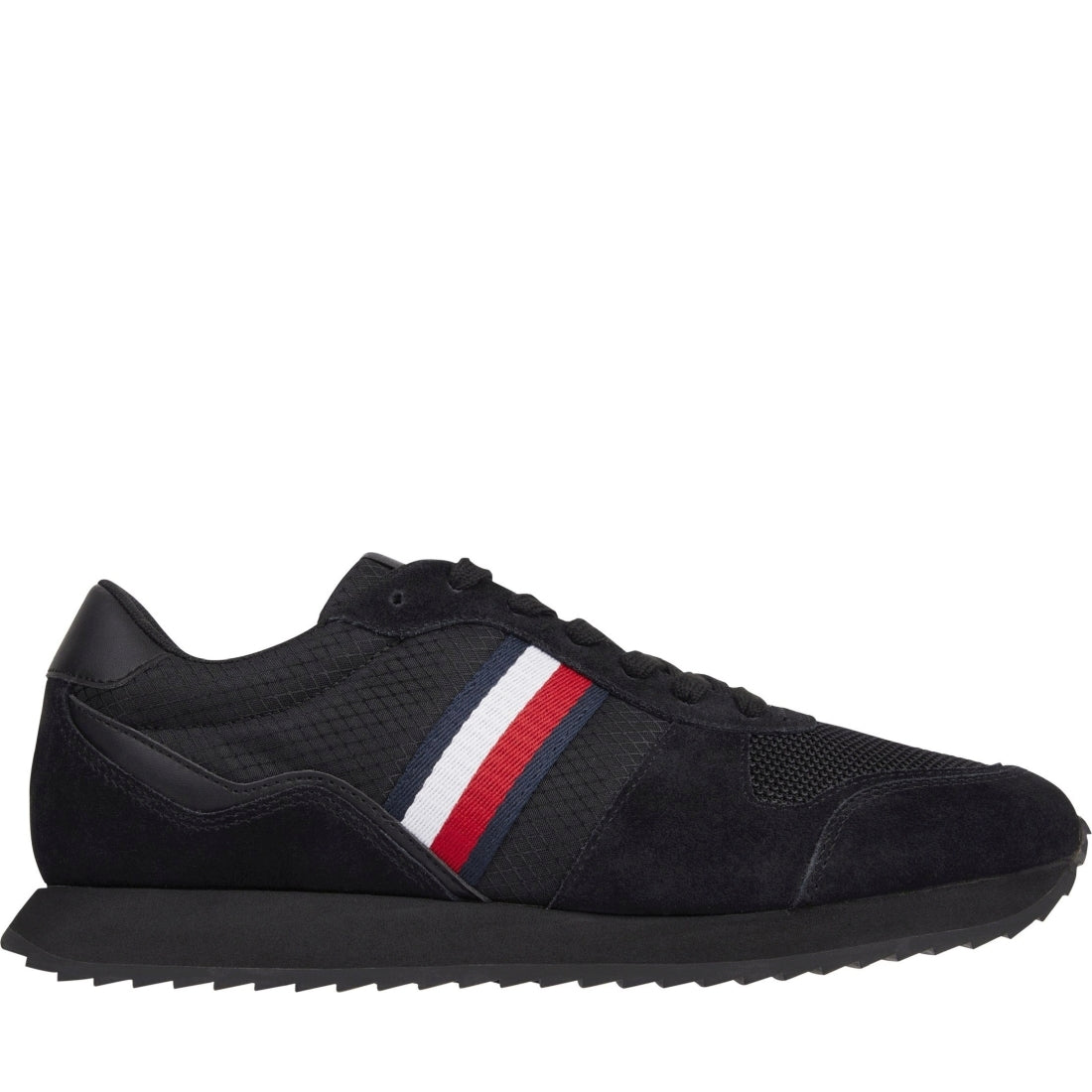 Tommy Hilfiger mens black runner evo mix | Vilbury London