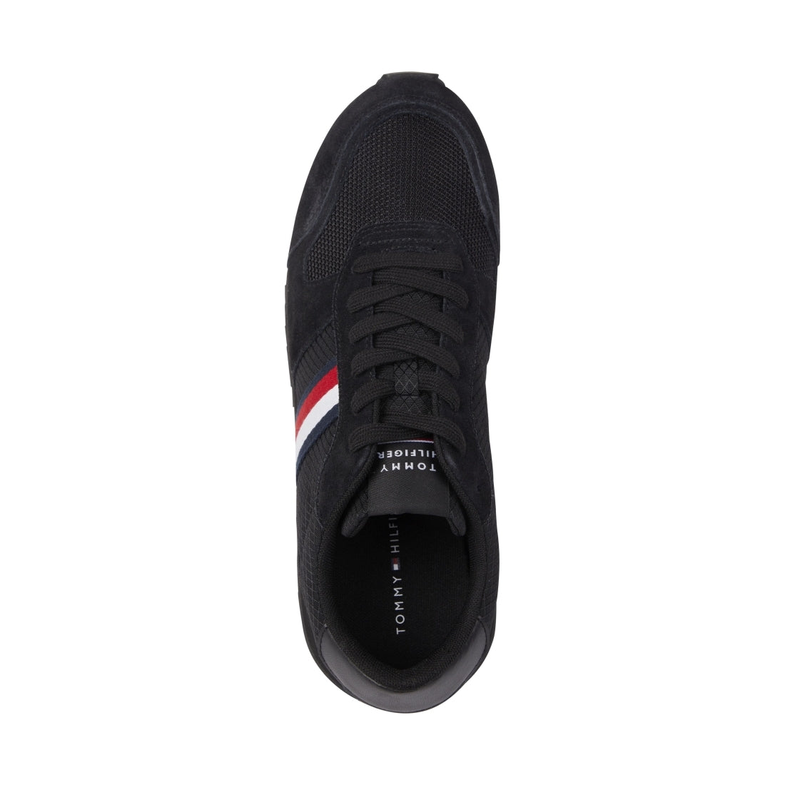 Tommy Hilfiger mens black runner evo mix | Vilbury London