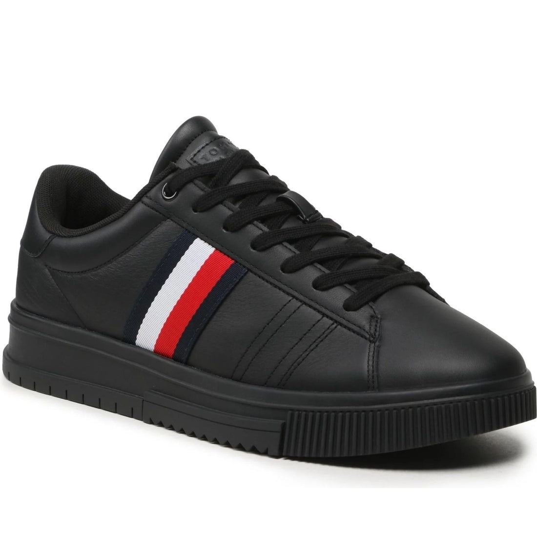 Tommy Hilfiger mens black supercup sport shoe | Vilbury London