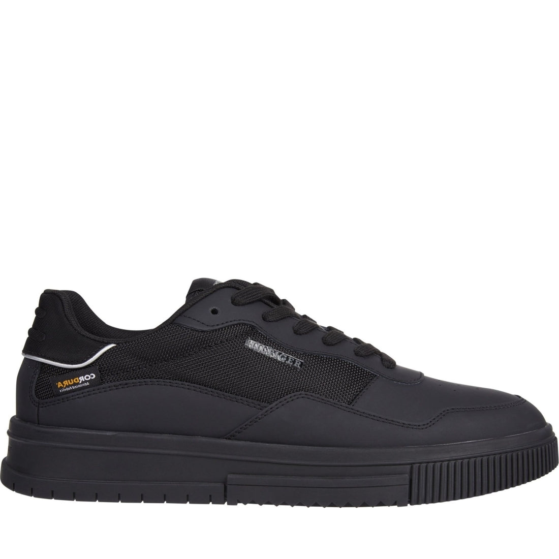 Tommy Hilfiger mens triple black supercup cordura sport shoe | Vilbury London