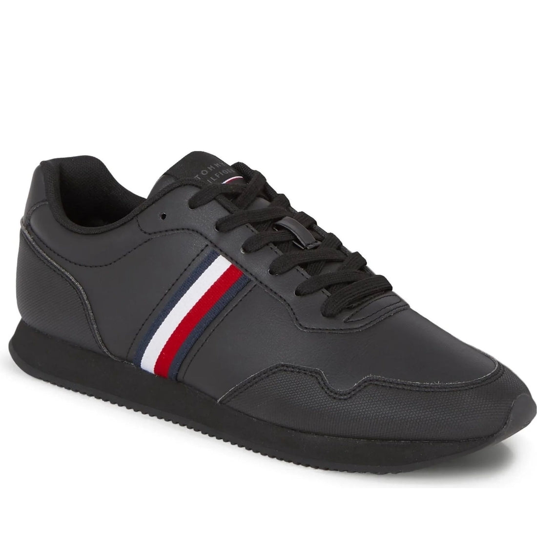 Tommy Hilfiger mens triple black core lo runner | Vilbury London