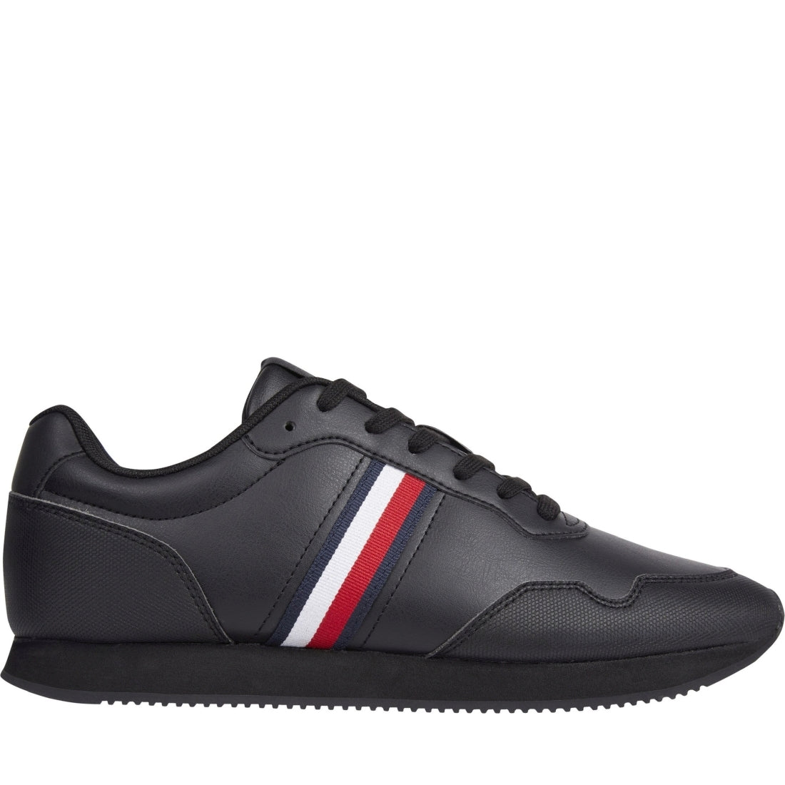 Tommy Hilfiger mens triple black core lo runner | Vilbury London