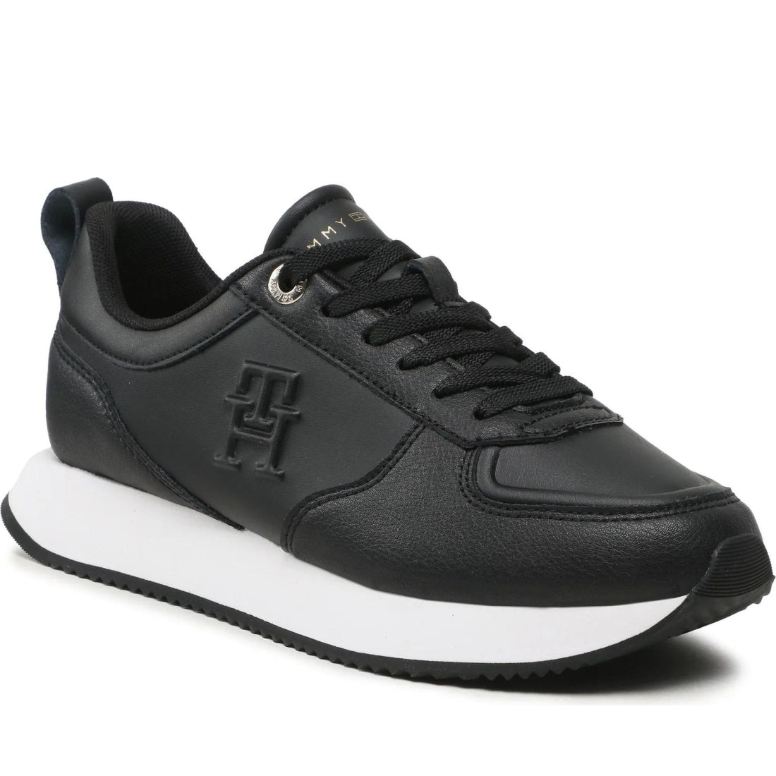 Tommy Hilfiger womens black casual runner | Vilbury London