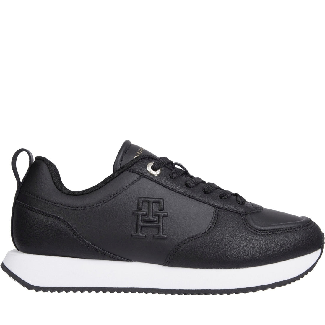 Tommy Hilfiger womens black casual runner | Vilbury London