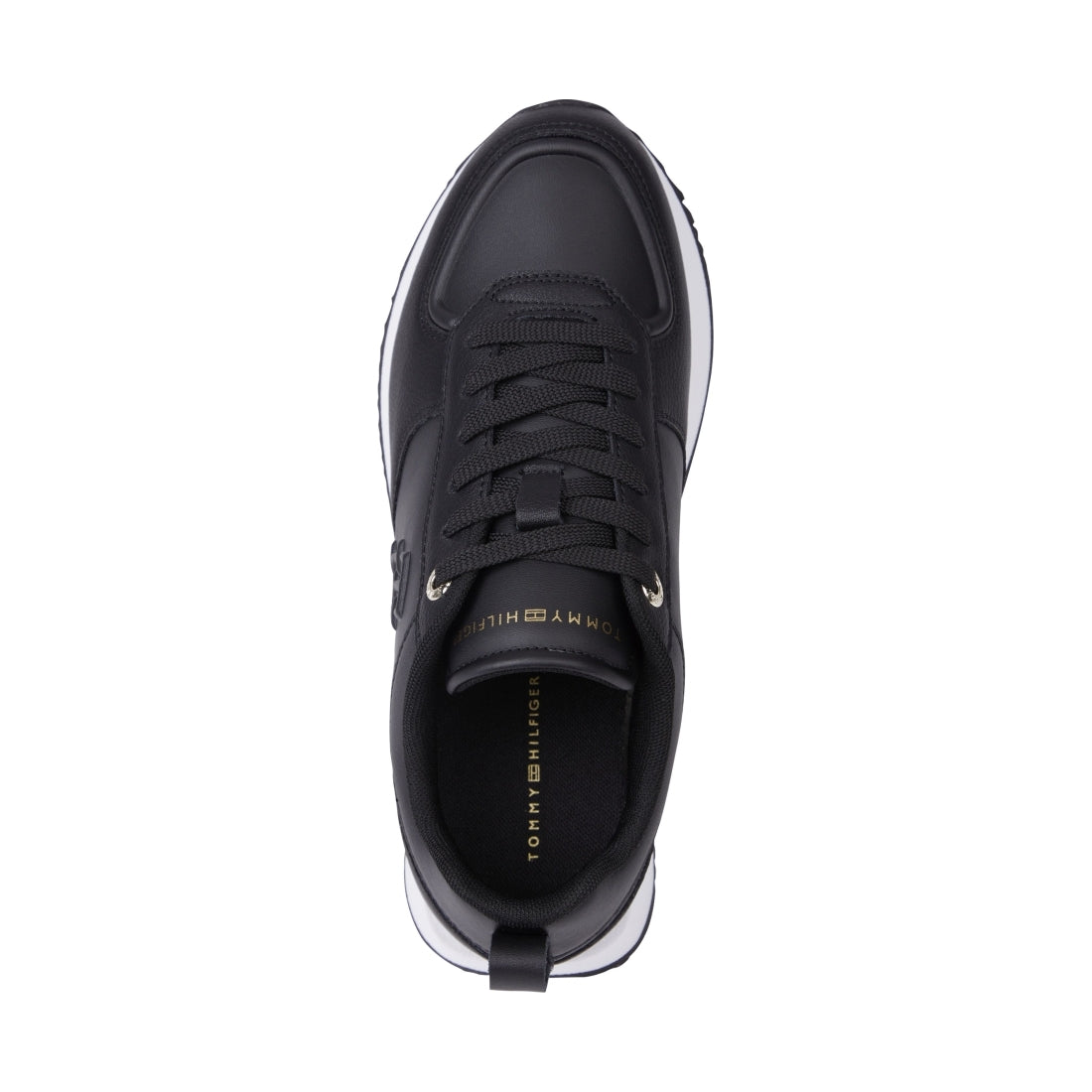 Tommy Hilfiger womens black casual runner | Vilbury London