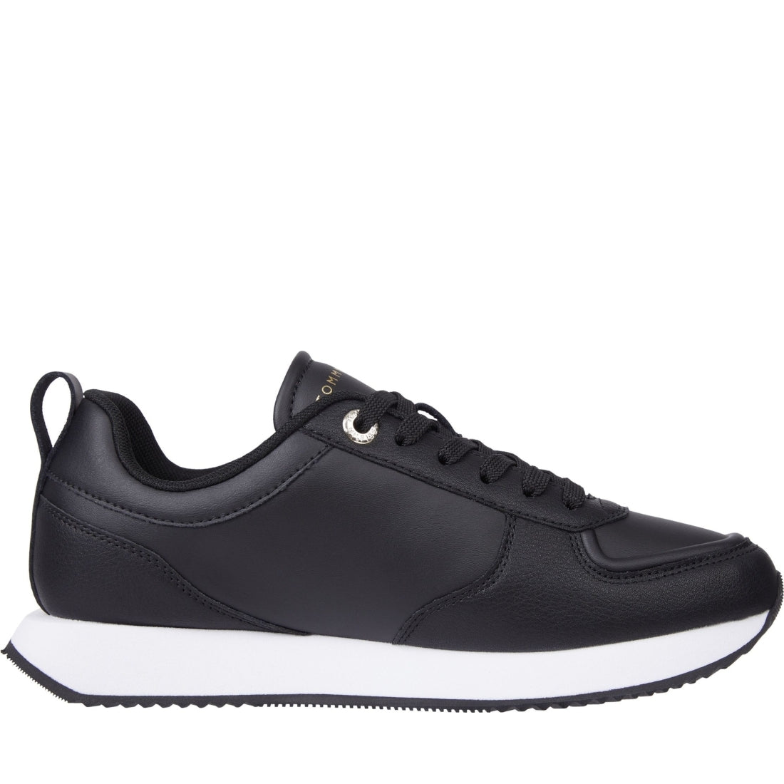 Tommy Hilfiger womens black casual runner | Vilbury London