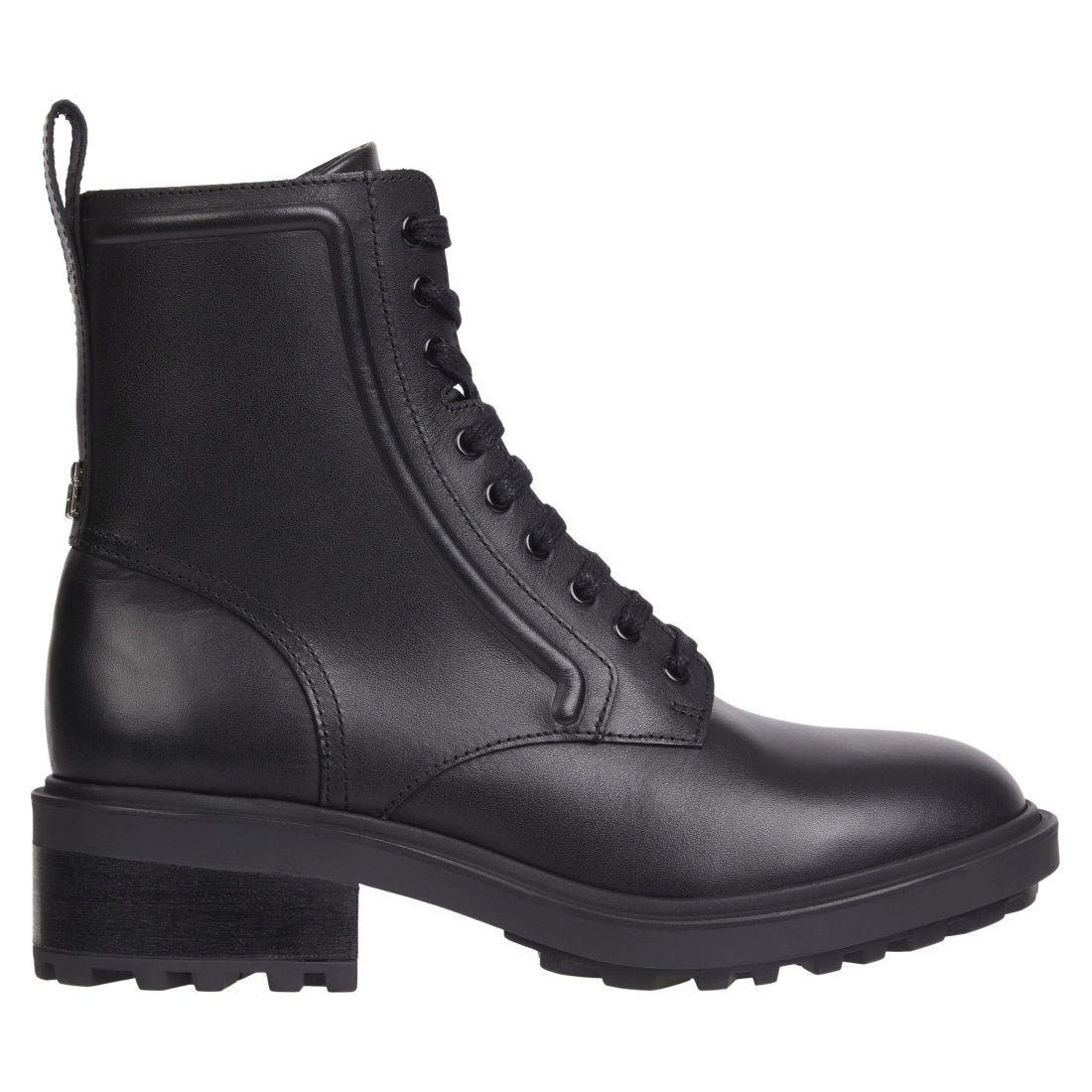 Tommy Hilfiger womens black feminine essential biker boot | Vilbury London