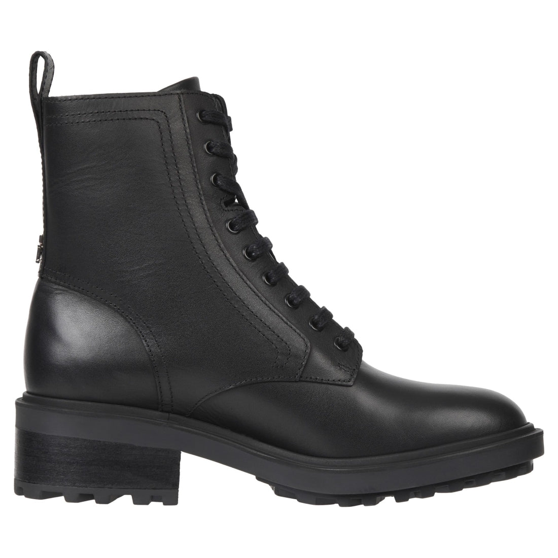 Tommy Hilfiger womens black feminine essential biker boot | Vilbury London