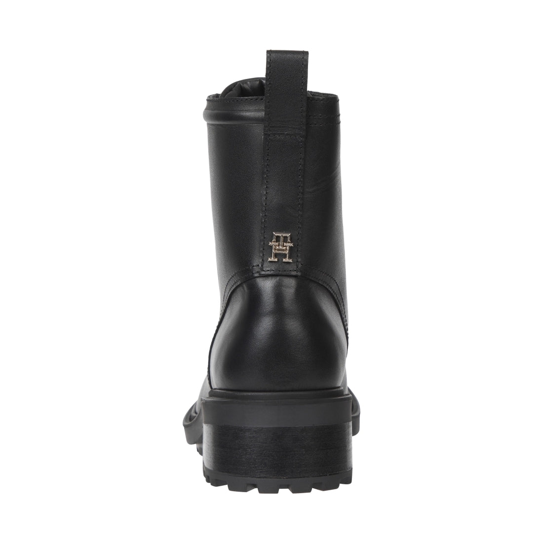 Tommy Hilfiger womens black feminine essential biker boot | Vilbury London