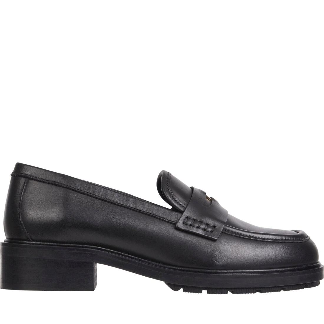 Tommy Hilfiger womens black iconic loafer | Vilbury London