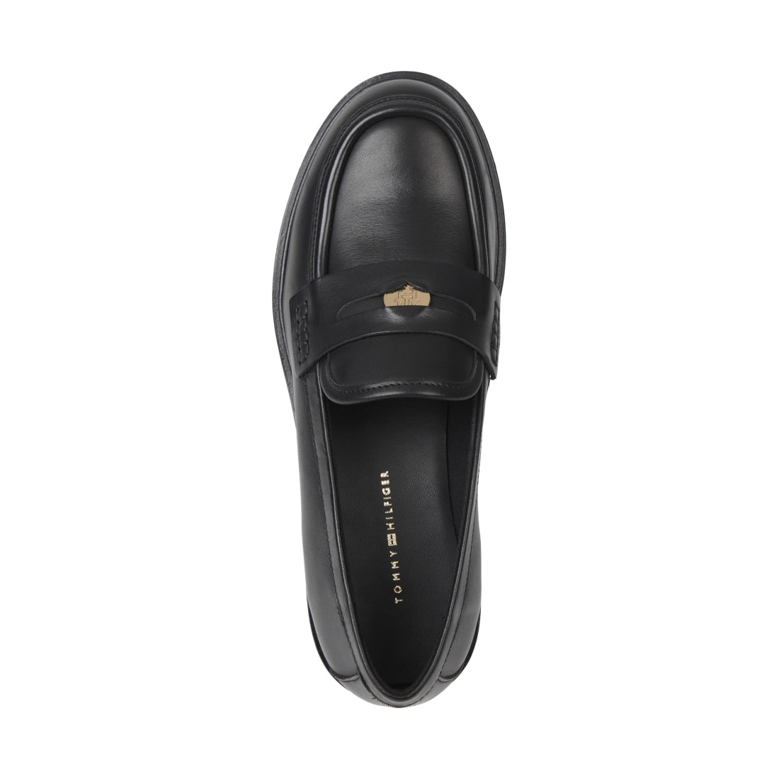 Tommy Hilfiger womens black iconic loafer | Vilbury London