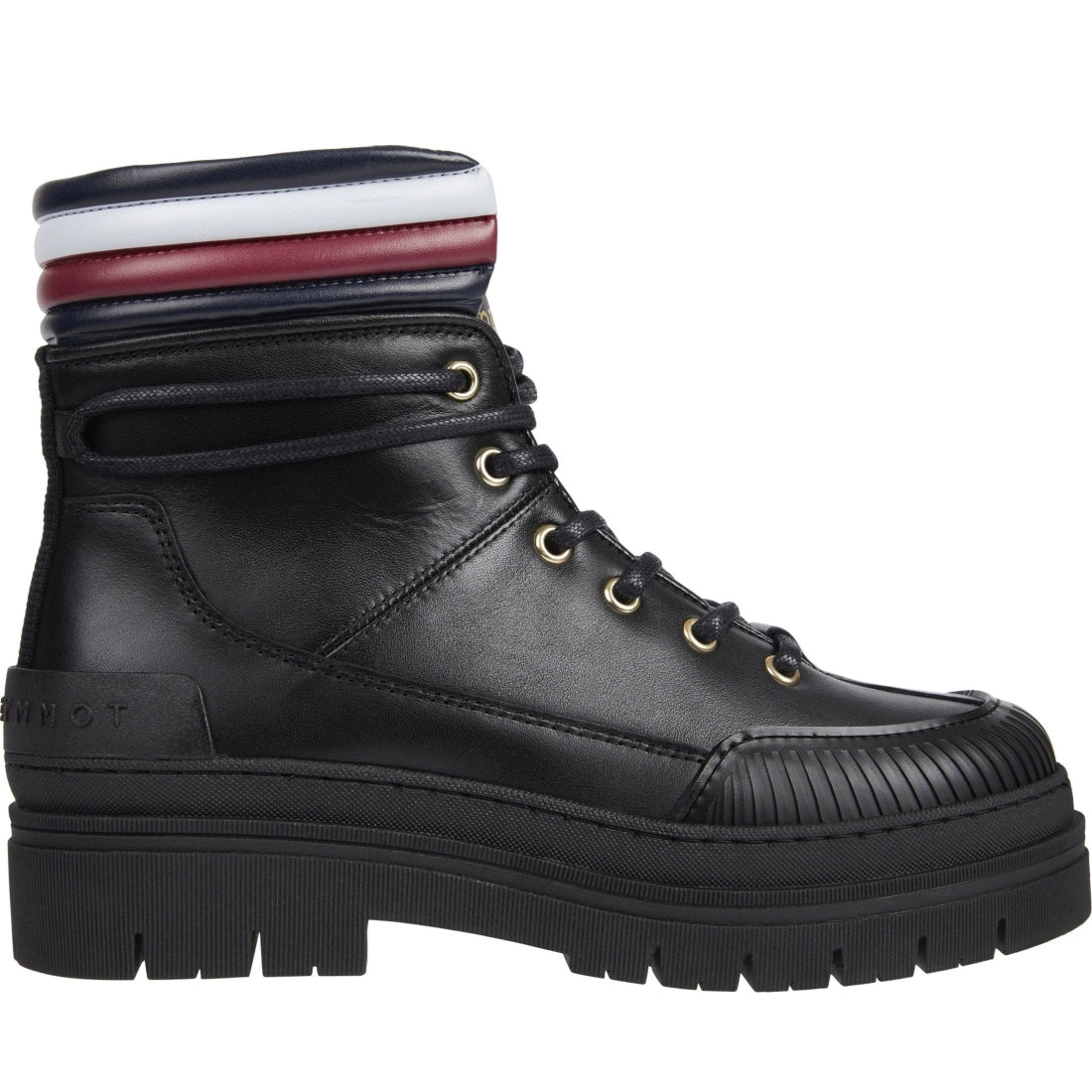 Tommy Hilfiger womens black corporate outdoor boot | Vilbury London