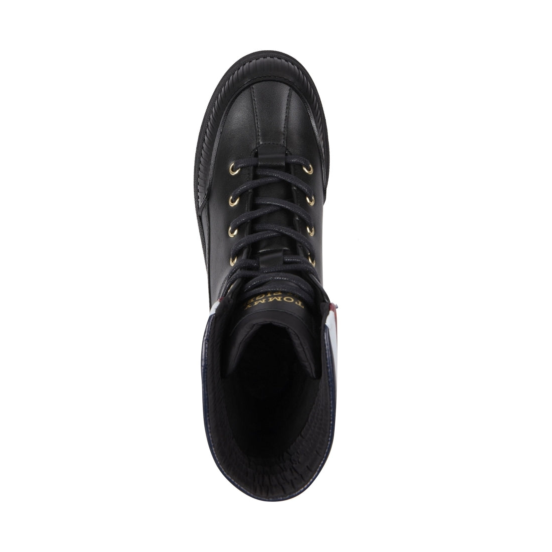 Tommy Hilfiger womens black corporate outdoor boot | Vilbury London