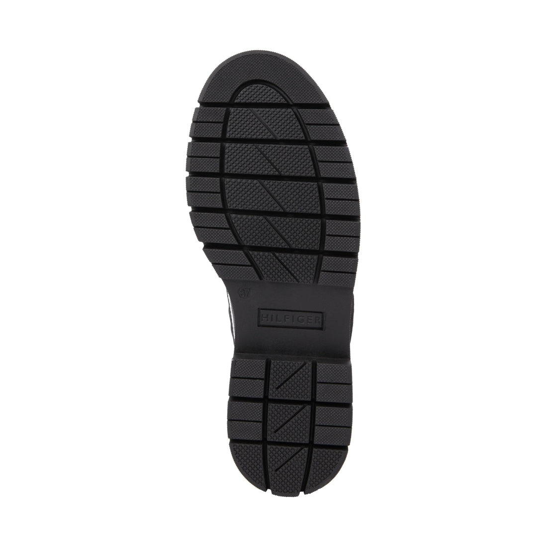 Tommy Hilfiger womens black monogram outdoor boot | Vilbury London