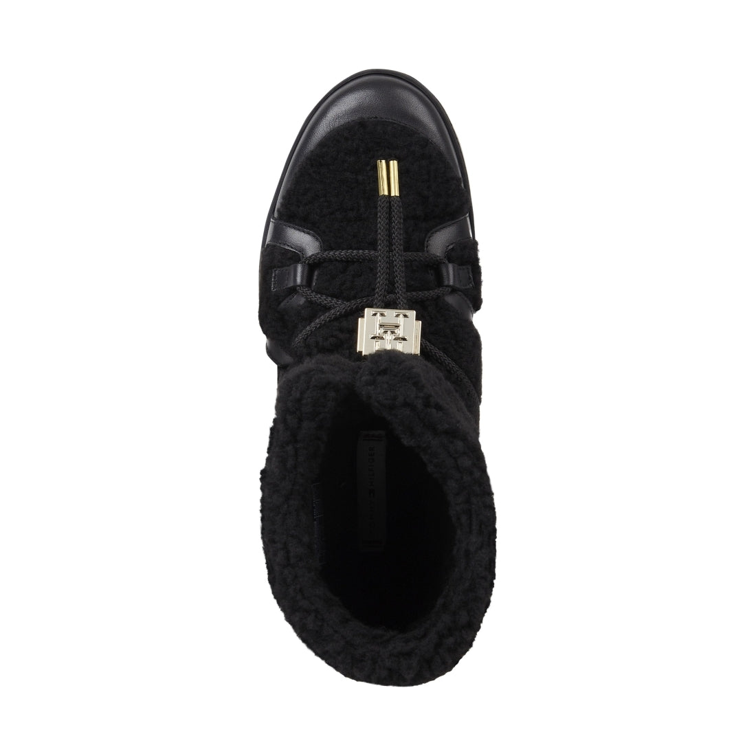 Tommy Hilfiger womens black teddy snowboot | Vilbury London