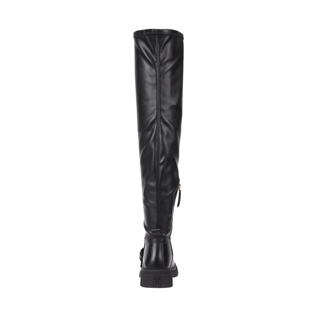 Tommy Hilfiger womens black stretch monochromatic boot | Vilbury London