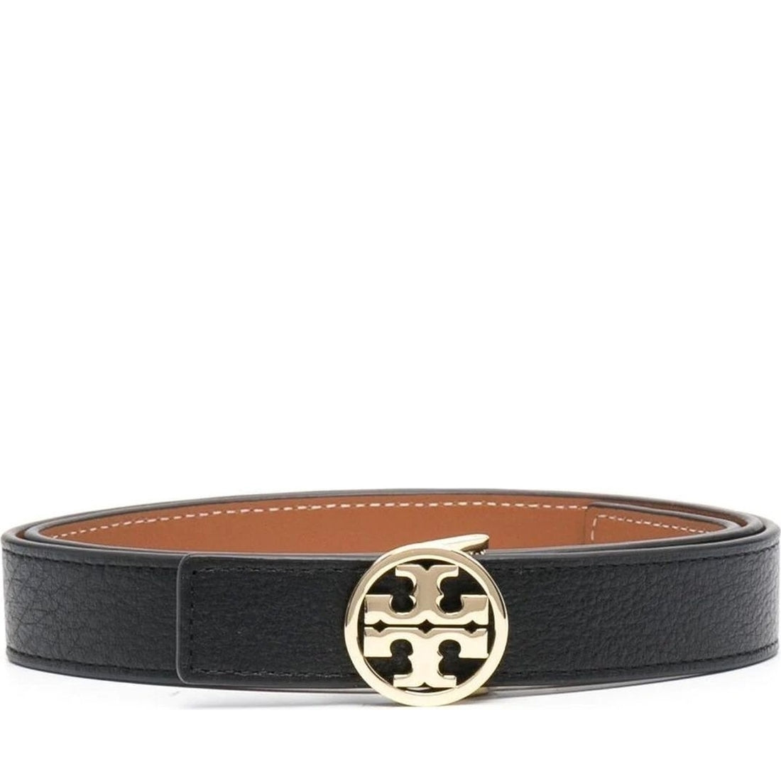 Tory Burch womens black, classic cuoi 1" miller reversible belt | Vilbury London