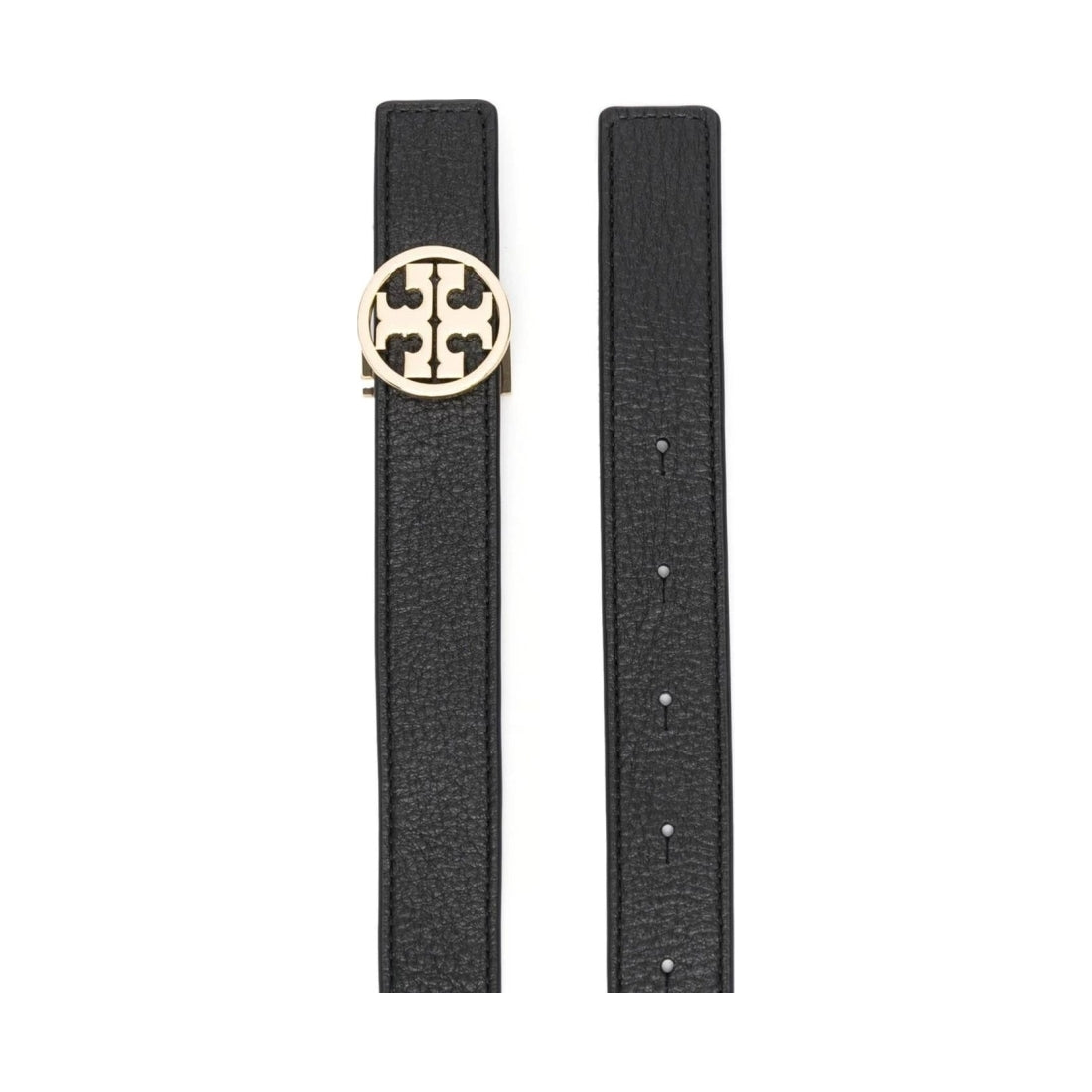 Tory Burch womens black, classic cuoi 1" miller reversible belt | Vilbury London