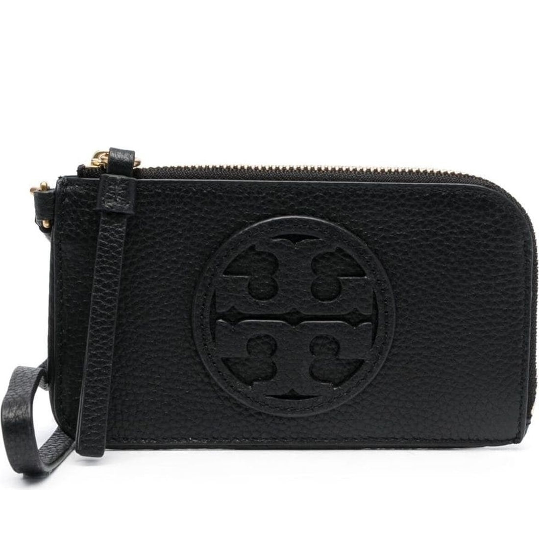 Tory Burch womens black miller zip card case | Vilbury London