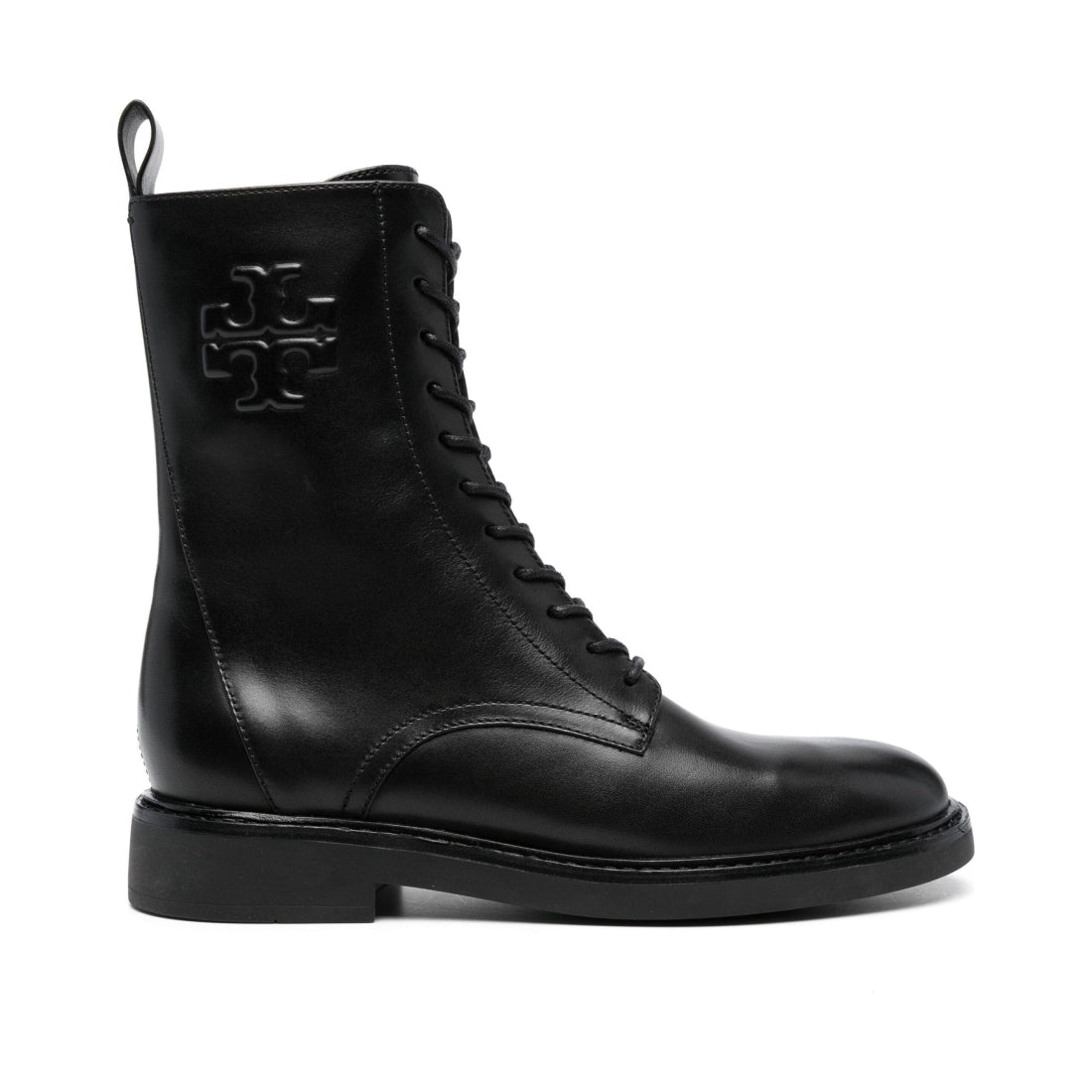 Tory Burch womens perfect black double t combat boot | Vilbury London