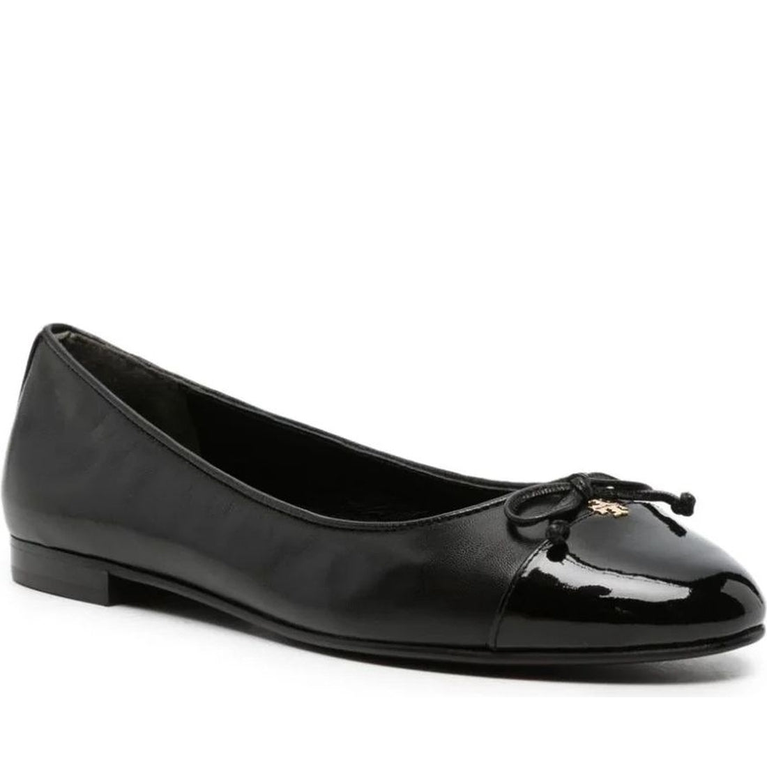 Tory Burch womens perfect black, perf cap-toe ballet | Vilbury London