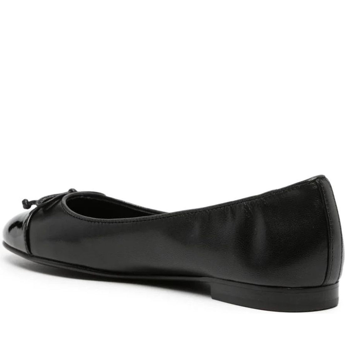 Tory Burch womens perfect black, perf cap-toe ballet | Vilbury London