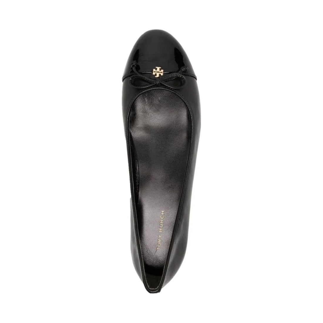 Tory Burch womens perfect black, perf cap-toe ballet | Vilbury London