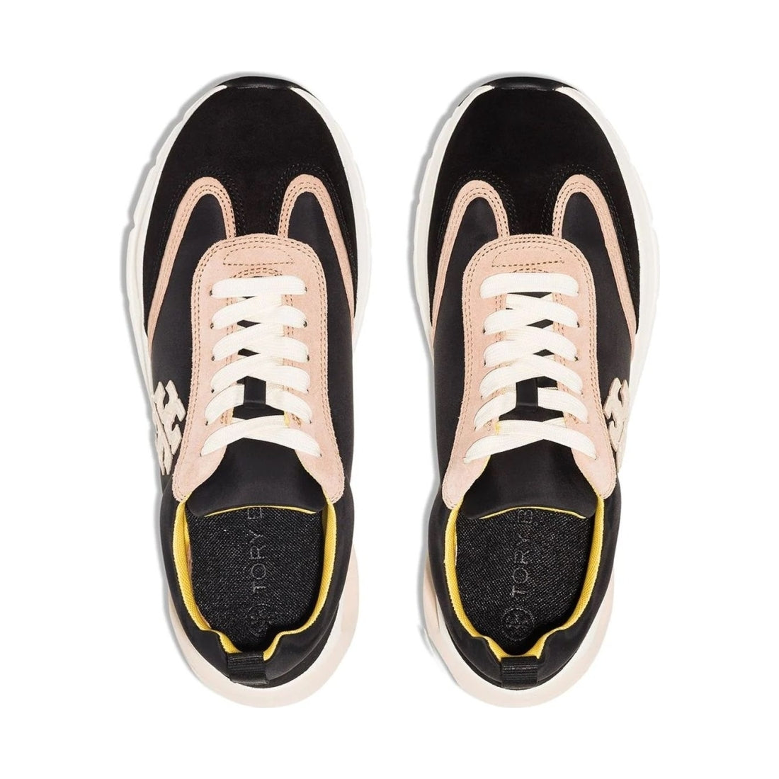 Tory Burch womens black, cream good luck trainer | Vilbury London