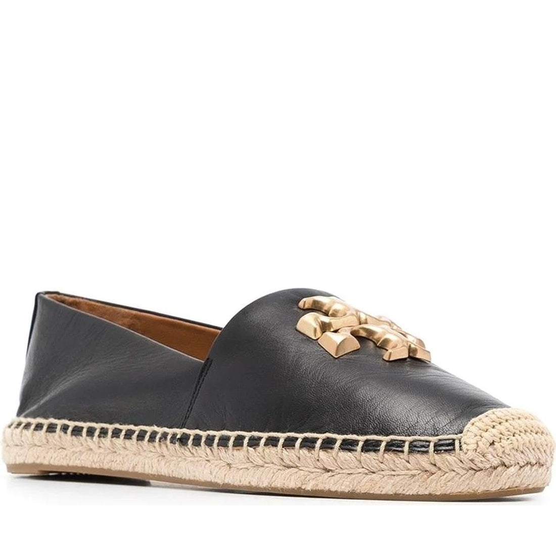 Tory Burch womens perfect black, gold eleanor espadrille | Vilbury London