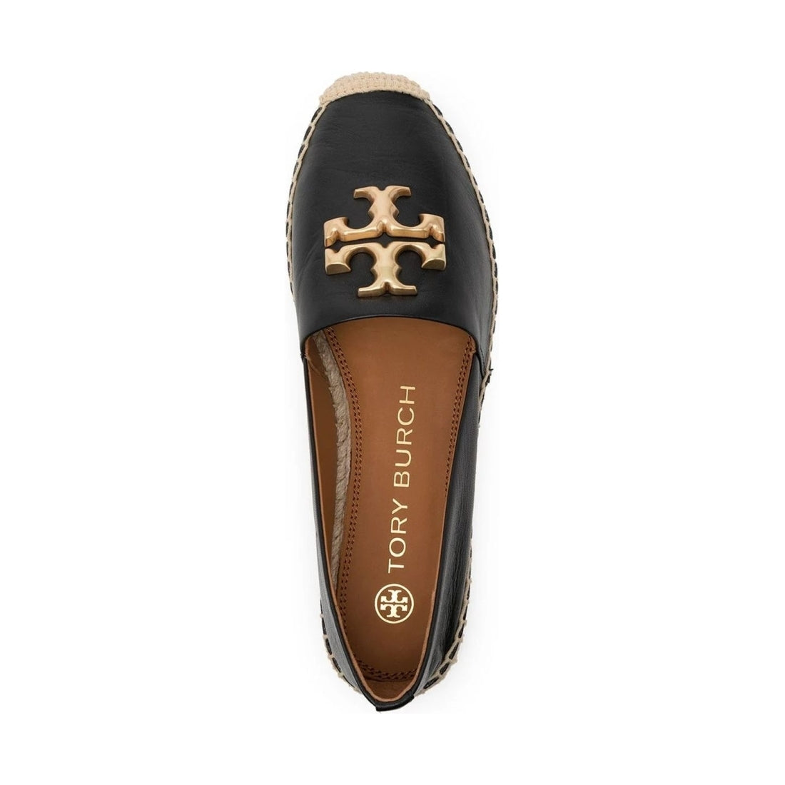 Tory Burch womens perfect black, gold eleanor espadrille | Vilbury London