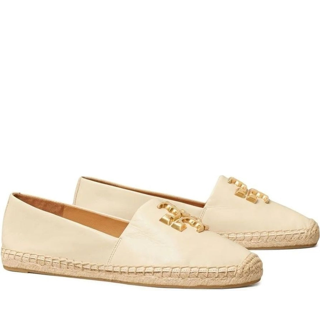 Tory Burch womens new cream, gold eleanor espadrille | Vilbury London