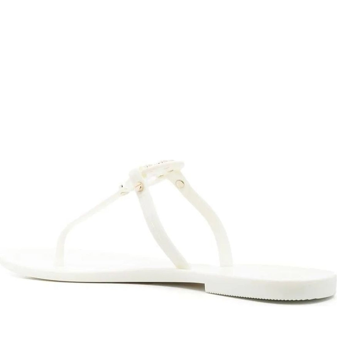Tory Burch womens ivory, gold mini miller flat thong | Vilbury London