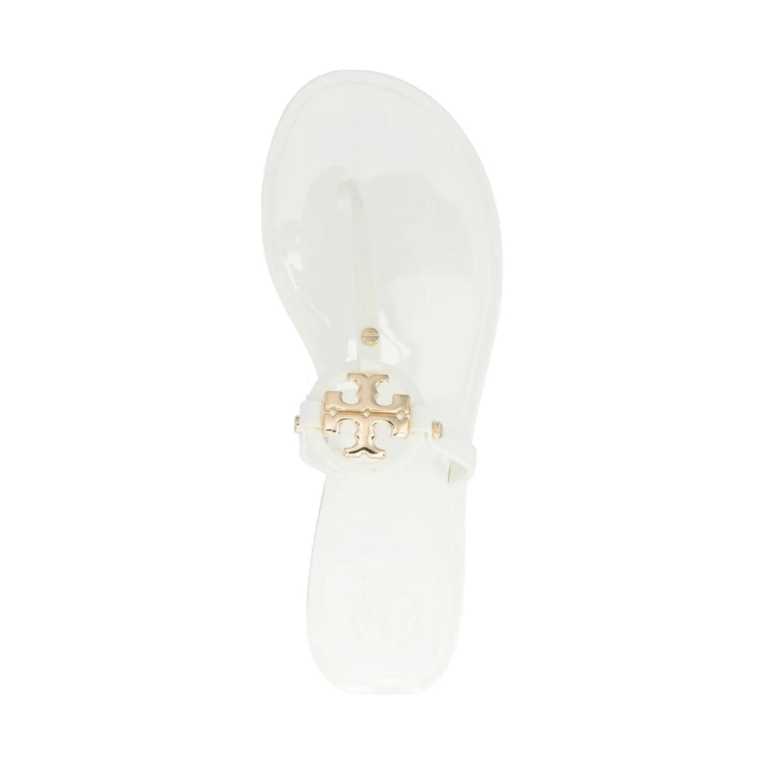 Tory Burch womens ivory, gold mini miller flat thong | Vilbury London
